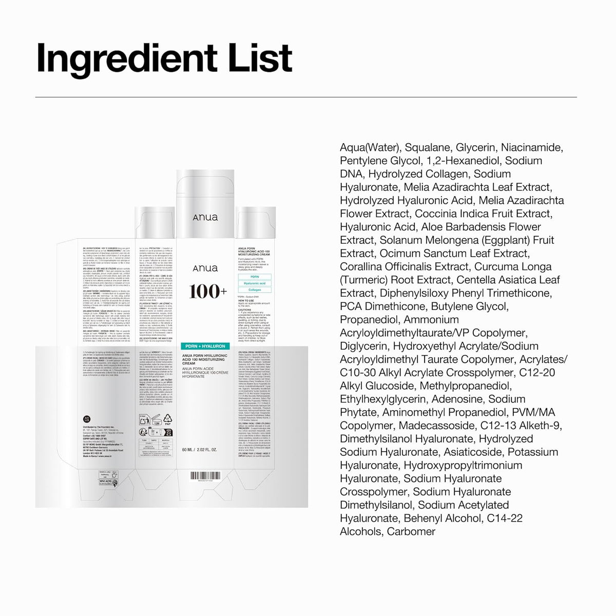 Anua PDRN Hyaluronic Acid 100 Moisture Cream