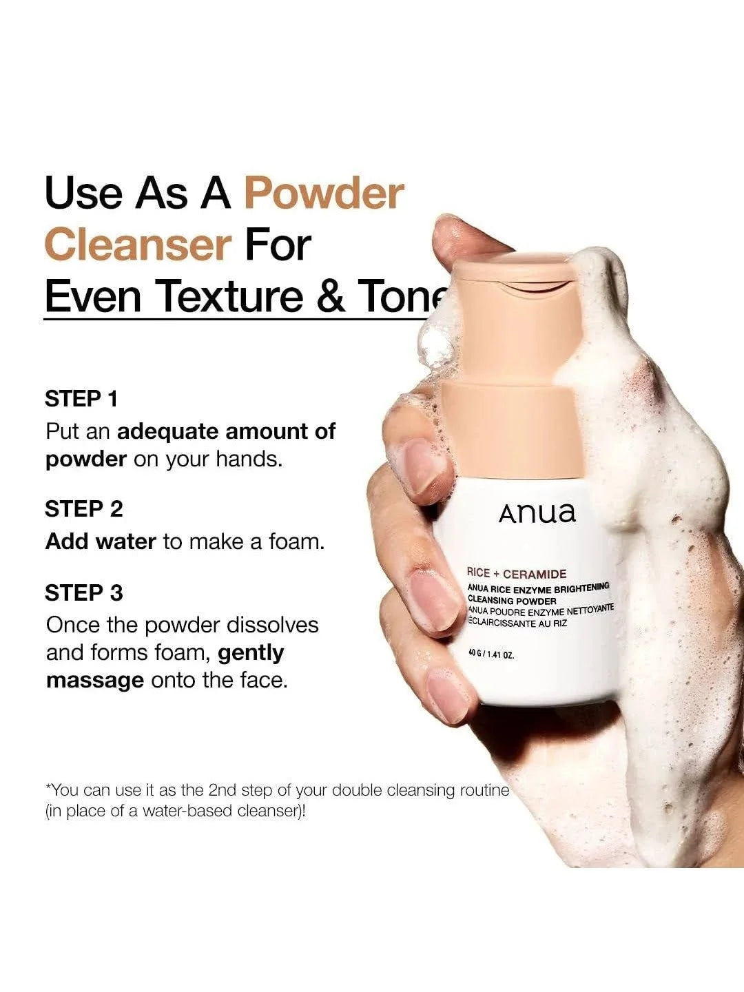 ANUA Rice Enzyme Brightening Cleansing Powder 40g